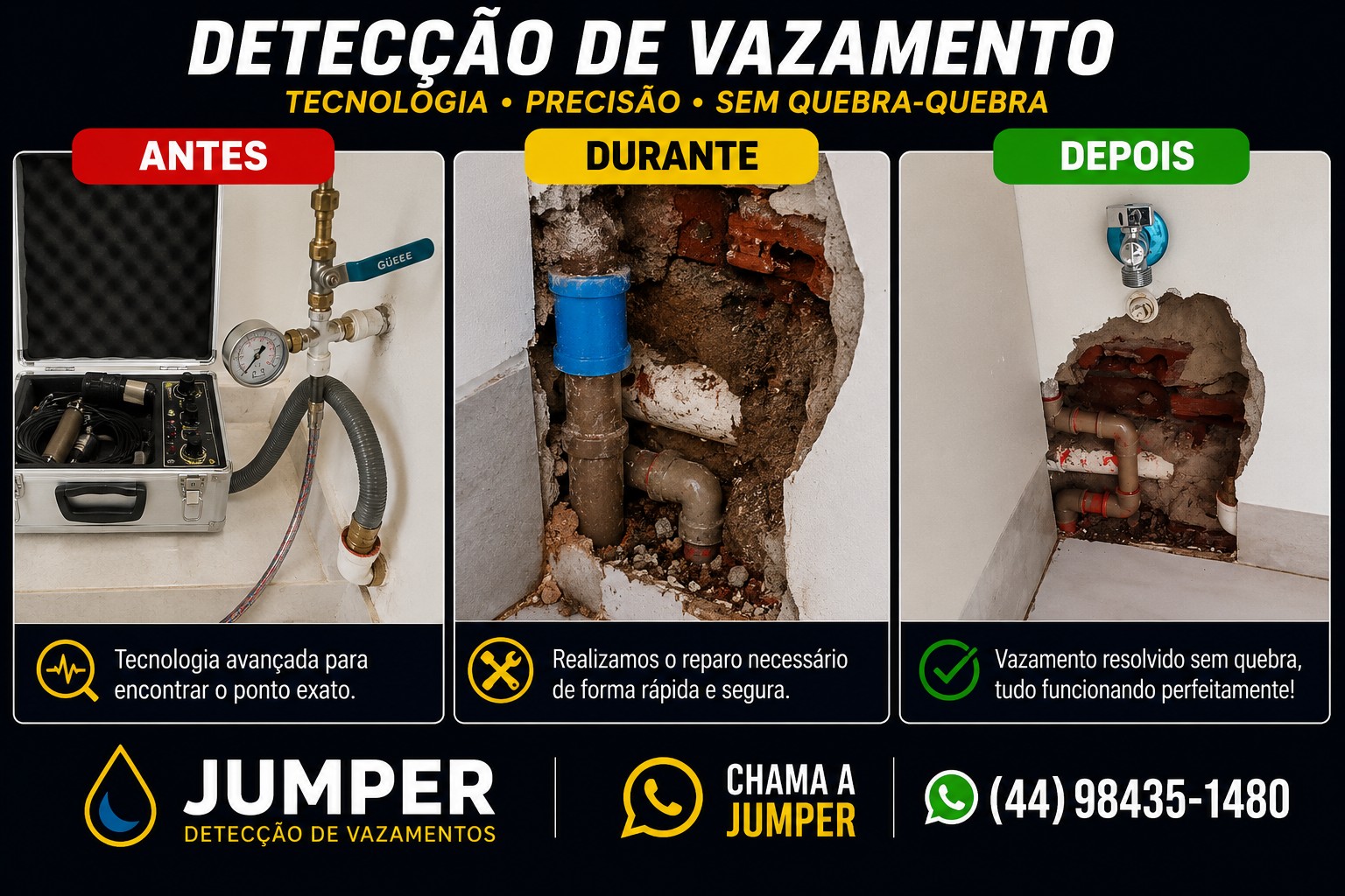 Serviço realizado pela Jumper - antes, durante e depois 2