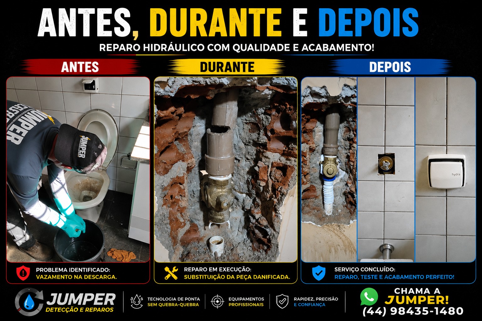 Serviço realizado pela Jumper - antes, durante e depois 3